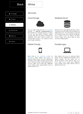 Black White Desktop Web Templat Services